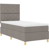  LED Box Spring Krevet Sivo-smeđa 90 x 190 cm tkanina | shoptok.hr