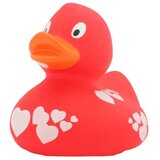Lilalu patkica - red duck with white hearts - rubber duck Cene