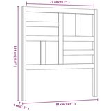 Uzglavlje za krevet crno 81 x 4 x 104 cm od masivne borovine | shoptok.hr