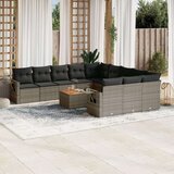  12-dijelni set vrtnih sofa od poliratana s jastucima sivi | shoptok.hr