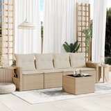Maison Chic Seti vrtnega pohištva - Vrtna garnitura - Vrtni pohištvo set 5-delna z blazinami bež poli ratan, (21814953) | Shoptok.si