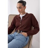 TRENDYOLMILLA ženski duks Twoaw26Kz000420, braon-braon Cene