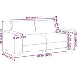 vidaXL Dvosjed Kauč Taupe 140 cm Tkanina | shoptok.hr