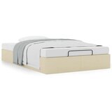 vidaXL Otomanski posteljni okvir brez vzmetnice krem 120x200 cm blago | Shoptok.si