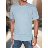 DStreet T-shirt męski z haftem błękitny | Shoptok.si