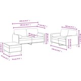  3-dijelni set sofa s jastucima svjetlosivi baršunasti | shoptok.hr