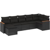  7-dijelni set vrtnih sofa od poliratana s jastucima crni Crna 62 x 62 x 69 cm | Shoptok.si