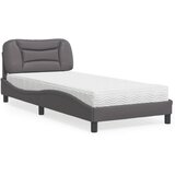 vidaXL Postelja z vzmetnico siva 90x200 cm umetno usnje Cene