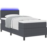 vidaXL Krevet s podnicom s madracem i LED-om tamnosivi 80x200 cm Tkanina od žičane tkanine | shoptok.hr
