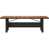  Vrtni stol s pločom od drva bagrema crni 240x90x75cm poliratana | shoptok.hr