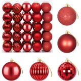  Set božićnih kuglica 50 kom. Crvena 8 cm Polistiren | shoptok.hr