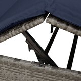  Dvojni sončni ležalnik Set 2 Siva in mornarsko modra Ratan Velik, (22110531) | Shoptok.si