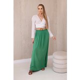 Kesi Women's viscose skirt with decorative belt - green | Shoptok.si