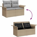  Sjedeća garnitura za vrt s jastukom 4 pcs Bež Poli ratan | shoptok.hr