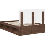  Konstrukcija postelje z vzglavjem Rjav hrast 120 x 200 cm, (5000102826) | Shoptok.si