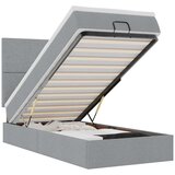  Otomanski okvir kreveta s madraca svijetlosivi 90x190cm tkanine | shoptok.hr