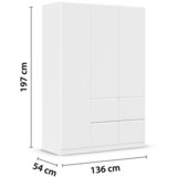 XORA omara za oblačila, bela | Shoptok.si