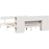 vidaXL Krevet s regalom z knjige bez madraca bijeli 200x200cm borovina | shoptok.hr