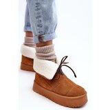 Boto Women's Platform Snow Boots with Fur Camel Olimuka | Shoptok.si