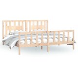The Living Store Posteljni okvir z vzglavjem trdna borovina 200x200 cm - Posteljni Okvir, (21524405) | Shoptok.si