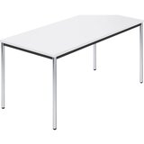  pravokotna miza, kromirana okrogla cev, šxg 1500 x 800 mm, bela | Shoptok.si