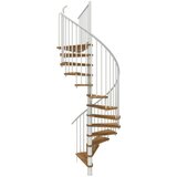 Minka Spiralno stopnišče Spiral Smart (Premer: 160 cm, Bela, Barva stopnice: Hrast, Višina nadstropja: 305 cm) | Shoptok.si