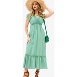 Resti Women's green long dress with lace - Clothing | Shoptok.si