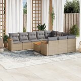 vidaXL 11-dijelni set vrtnih sofa s jastucima bež od poliratana | shoptok.hr