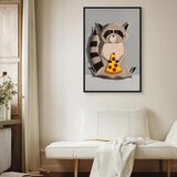  Slika - Gourmand Raccoon (1 Part) Vertical 40x60 U crnom drvenom okviru | shoptok.hr