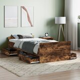 Maison Chic Posteljni okvir - Enojna postelja - Postelja za odrasle z vzglavjem in vznožjem dim. hrast 90x190 cm-J9565, (21759264) | Shoptok.si