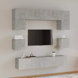  8-dijelni set TV ormarića siva boja betona konstruirano drvo | shoptok.hr