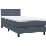 vidaXL Box Spring postelja z vzmetnico Temno siva 90x220 cm Velvet | Shoptok.si