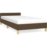 Maison Chic Posteljni okvir - Enojna postelja - Postelja za odrasle brez vzmetnice temno rjav 90x190 cm blago-J7767, (21766706) Cene