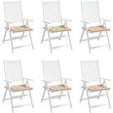 vidaXL jastuci za vrtne stolice 6 kom bež 40 x 40 x 3 cm od tkanine | shoptok.hr