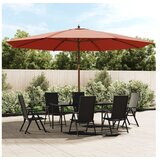  Vrtni suncobran s drvenim stupom terakota 400x273 cm | shoptok.hr