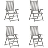 Maison Chic Vrtni stoli - Stol za vrt 4 kosi sivi trden akacijev les JS1586, (21877351) | Shoptok.si