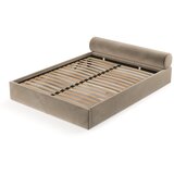Maison de Rêve Svetlo rjava oblazinjena zakonska postelja s prostorom za shranjevanje z letvenim dnom 160x200 cm Solvo – | Shoptok.si