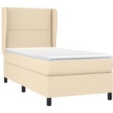  Krevet s oprugama i madracem krem 100 x 200 cm od tkanine | shoptok.hr
