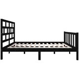  Okvir za krevet od masivne borovine crni 135x190 cm bračni | Shoptok.si