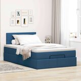 vidaXL Otomanski okvir kreveta s madraca plavi 120x200cm od tkanine | shoptok.hr