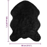  Lažni Ovčji Tepih Crna 80 x 120 cm Poliester | shoptok.hr