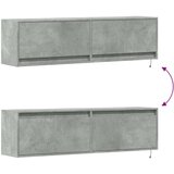 vidaXL Zidni TV ormarić s LED svjetlima boja betona 140x31x38 cm | shoptok.hr