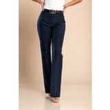 Fenzy Elegantne Dolge Hlače Z Ravnimi Hlačnicami, Temno Modre | Shoptok.si