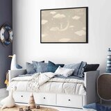  Slika - Little Conqueror - A Mouse in Heart Pajamas on the Moon Among Clouds 120x80 U crnom drvenom okviru | shoptok.hr