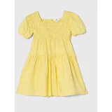 Zippy Otroška bombažna obleka rumena barva