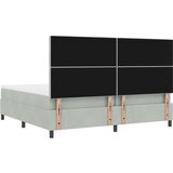 vidaXL Box Spring Krevet s Madracem Svjetlosiva 200x200 cm Baršun | shoptok.hr