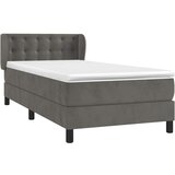Box spring krevet s madracem tamnosivi 80 x 200 cm baršunasti | shoptok.hr