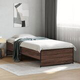 Maison Chic Posteljni okvir - Enojna postelja - Postelja za odrasle rjav hrast 90x190 cm inženirski les in kovina-J8892, (21771041) | Shoptok.si
