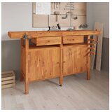  Radni stol s ladicama i škripcima 162x62x83 cm od drva bagrema | shoptok.hr