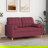 vidaXL Kavč dvosed z blazinami vinsko rdeč 120 cm blago | Shoptok.si